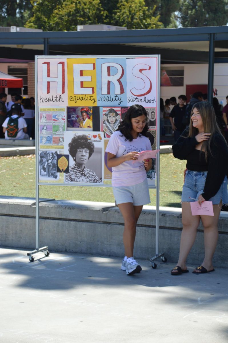 Mia Pena Ramirez and Luzmaria Medina Hernandez promote HERS at Club Rush on August 13, 2024.